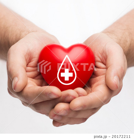 male hands holding red heart with donor sign male hands holding red heart with donor sign 20172211