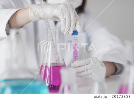 close up of scientist making test in lab 20172353