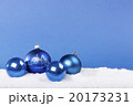 Blue Christmas balls in the snow 20173231