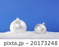 white Christmas balls in the snow 20173248