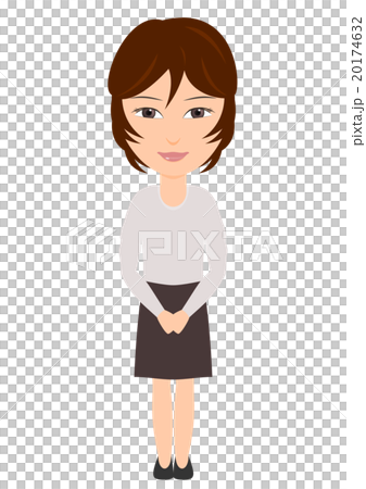 落ち着きのある女性のイラスト素材