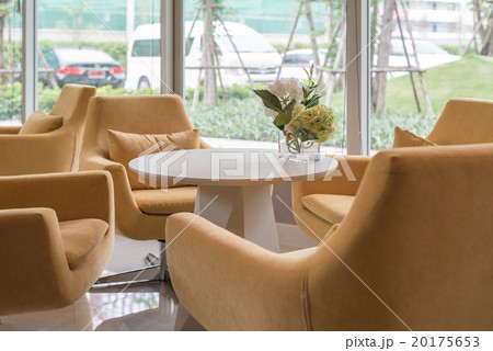 yellow chair and sofa  in modern living room 20175653