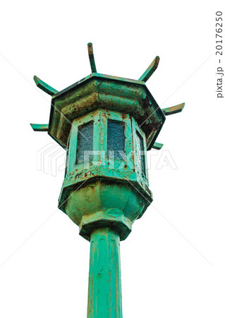 Old traditional lamp post isolate on white 20176250