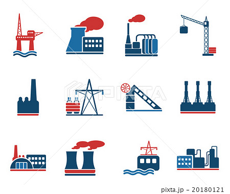 Factory And Industry Symbolsのイラスト素材