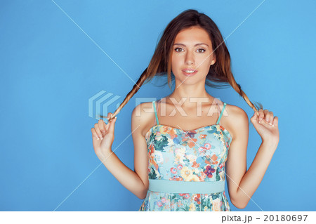 young pretty adorable woman with candy close up 20180697