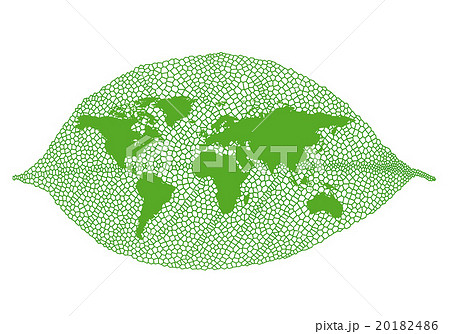 Green leaf world map, vector 20182486
