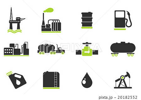 Oil And Petrol Industry Objects Iconsのイラスト素材 1552