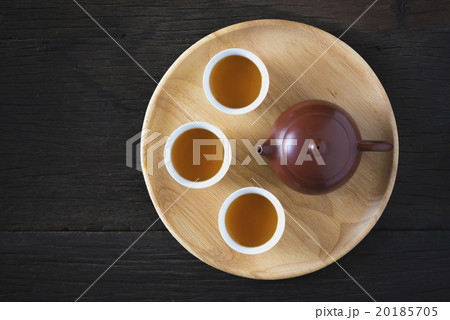Chinese tea set on wooden, closeup Chinese tea set on wooden, closeup 20185705