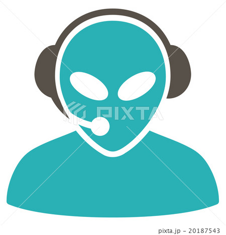 Alien Call Center Flat Icon 20187543