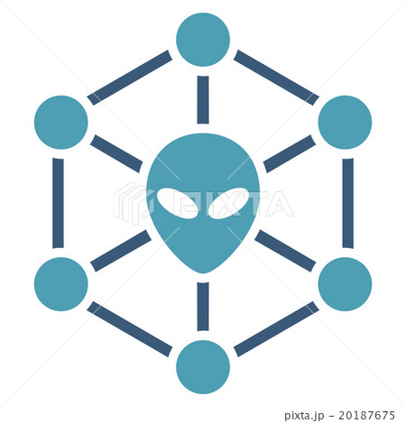 Alien Network Flat Icon 20187675