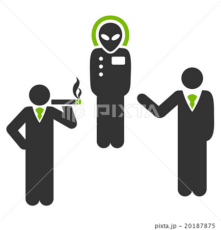 Dialog With Alien Flat Icon 20187875