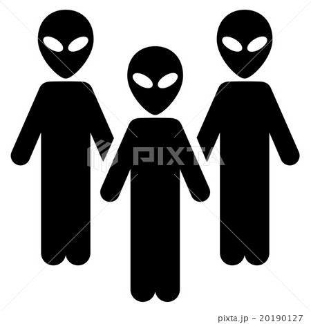 Alien Group Flat Icon 20190127