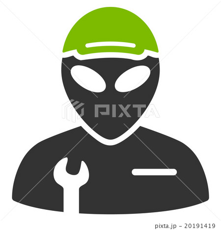 Alien Serviceman Flat Icon 20191419