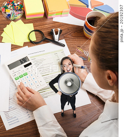 Small business woman with megaphone 20192307