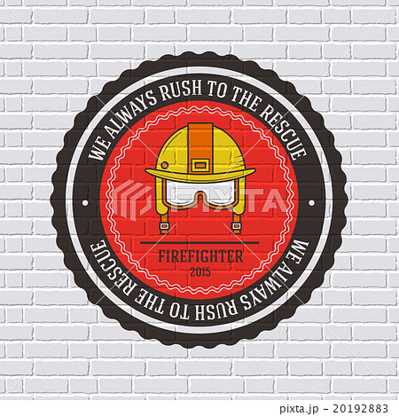 firefighter label template of emblem element for 20192883