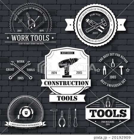 work tools set label template of emblem element 20192909