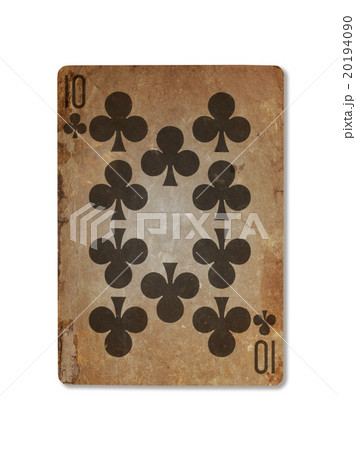 Very old playing card, ten of clubs Very old playing card, ten of clubs 20194090