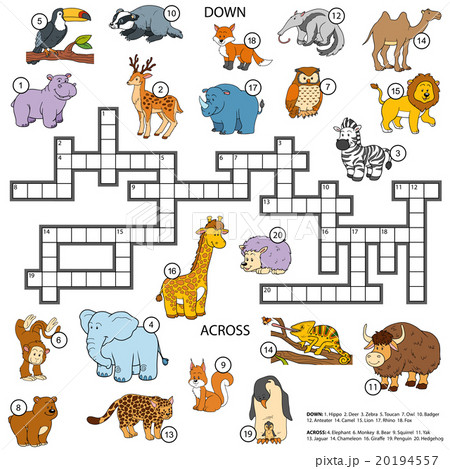 Vector color crossword about animals 20194557