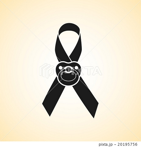 Ribbon icon with baby nipple as symbol of Ribbon icon with baby nipple as symbol of 20195756
