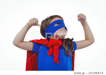 Masked girl pretending to be superhero 20196874