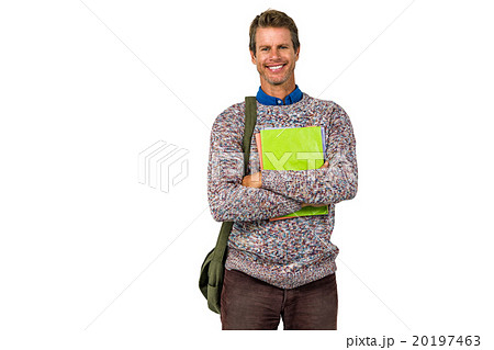 Portrait of smiling man holding books 20197463