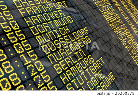 Airport Departure Board with German destinations 20200579