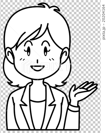 年輕女士/上半身/手勢（單色） 20204164
