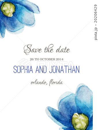 Wedding invitation watercolor with flowers. Wedding invitation watercolor with flowers. 20206429