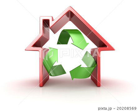 Recycle symbol in house 20208569
