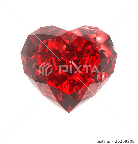 ハートのダイヤモンド 宝石 赤のイラスト素材 99