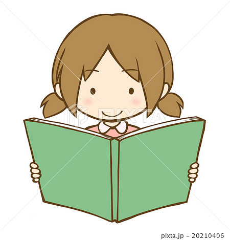本を読む女の子のイラスト素材 20210406 Pixta