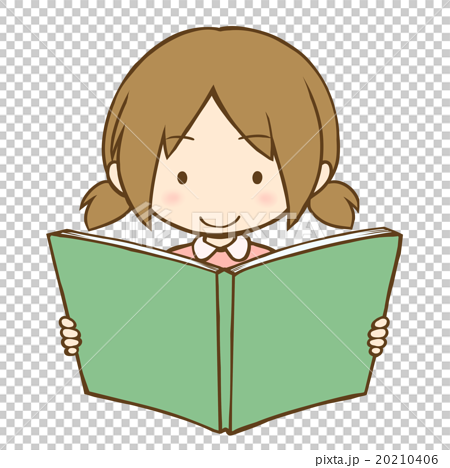 本を読む女の子のイラスト素材
