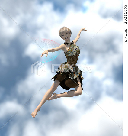 空を飛ぶ妖精 Perming 3dcgイラスト素材のイラスト素材