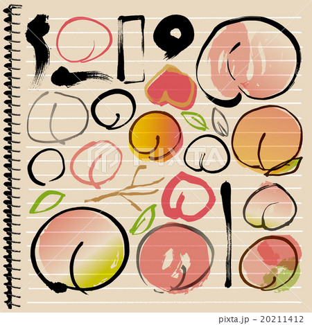 落書き_桃手描き 落書き_桃手描き 20211412