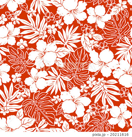 ハイビスカス アロハ柄のイラスト素材