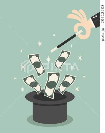 Money flying out of the magic hat 20212538