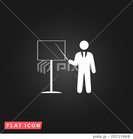 Presentation sign icon. Man standing with pointer Presentation sign icon. Man standing with pointer 20213968