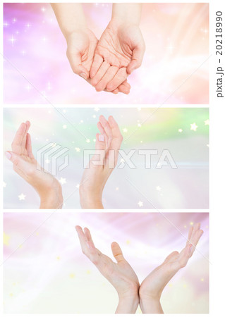 Composite image of hands presenting 20218990