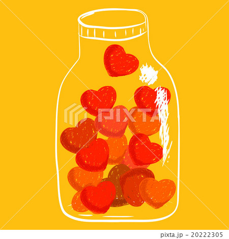 Shade of red hearts in jar 20222305