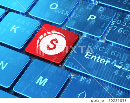 Banking concept: Dollar Coin on computer keyboard 20225033