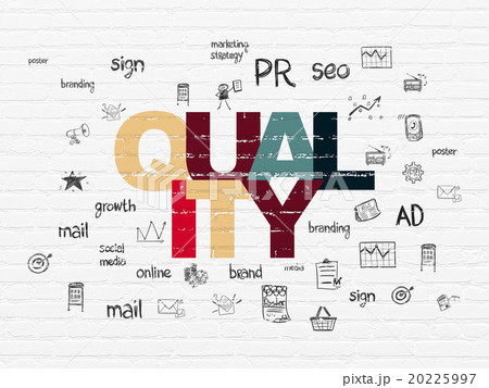 Marketing concept: Quality on wall background 20225997