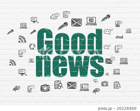 News concept: Good News on wall background News concept: Good News on wall background 20226800