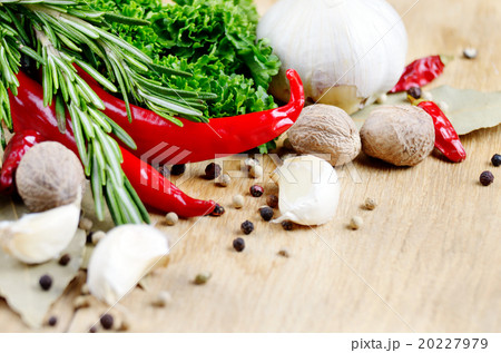 Garlic, nutmeg, rosemary and chili pepper 20227979