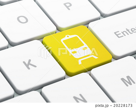 Vacation concept: Train on computer keyboard Vacation concept: Train on computer keyboard 20228173