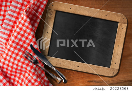 Empty Blackboard with Cutlery 20228563