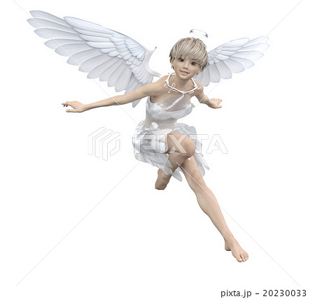 Angel Flying In The Sky Perming 3dcg Stock Illustration