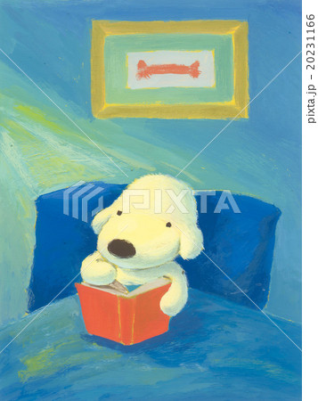 白犬＿寝る前の読書 20231166