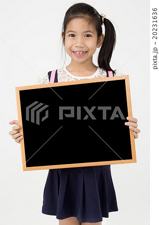Asian girl hand holding blackboard 20231636