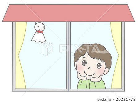 てるてる坊主と子供 20231778