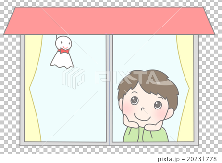 てるてる坊主と子供 20231778